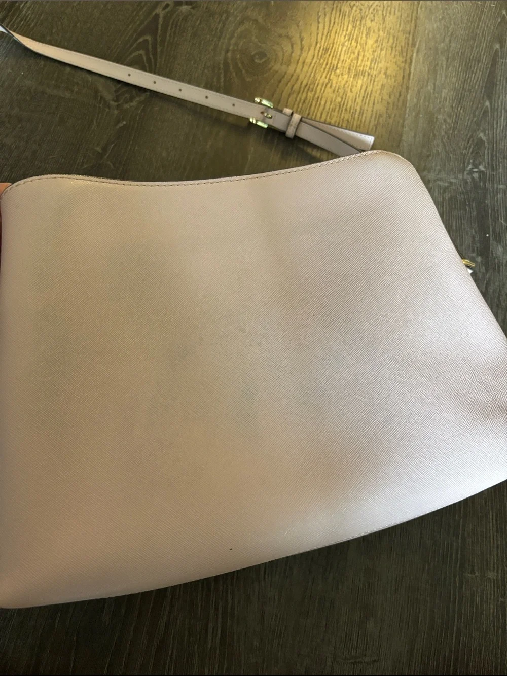 Michael Kors Light Pink Saffiano Leather Shoulder Bag with Gold Hardware